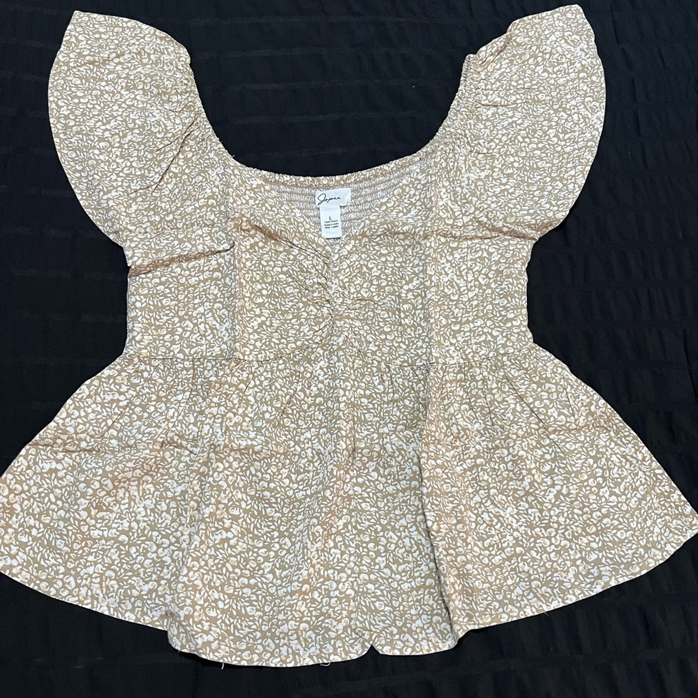 Beige and Cream Textured Blouse